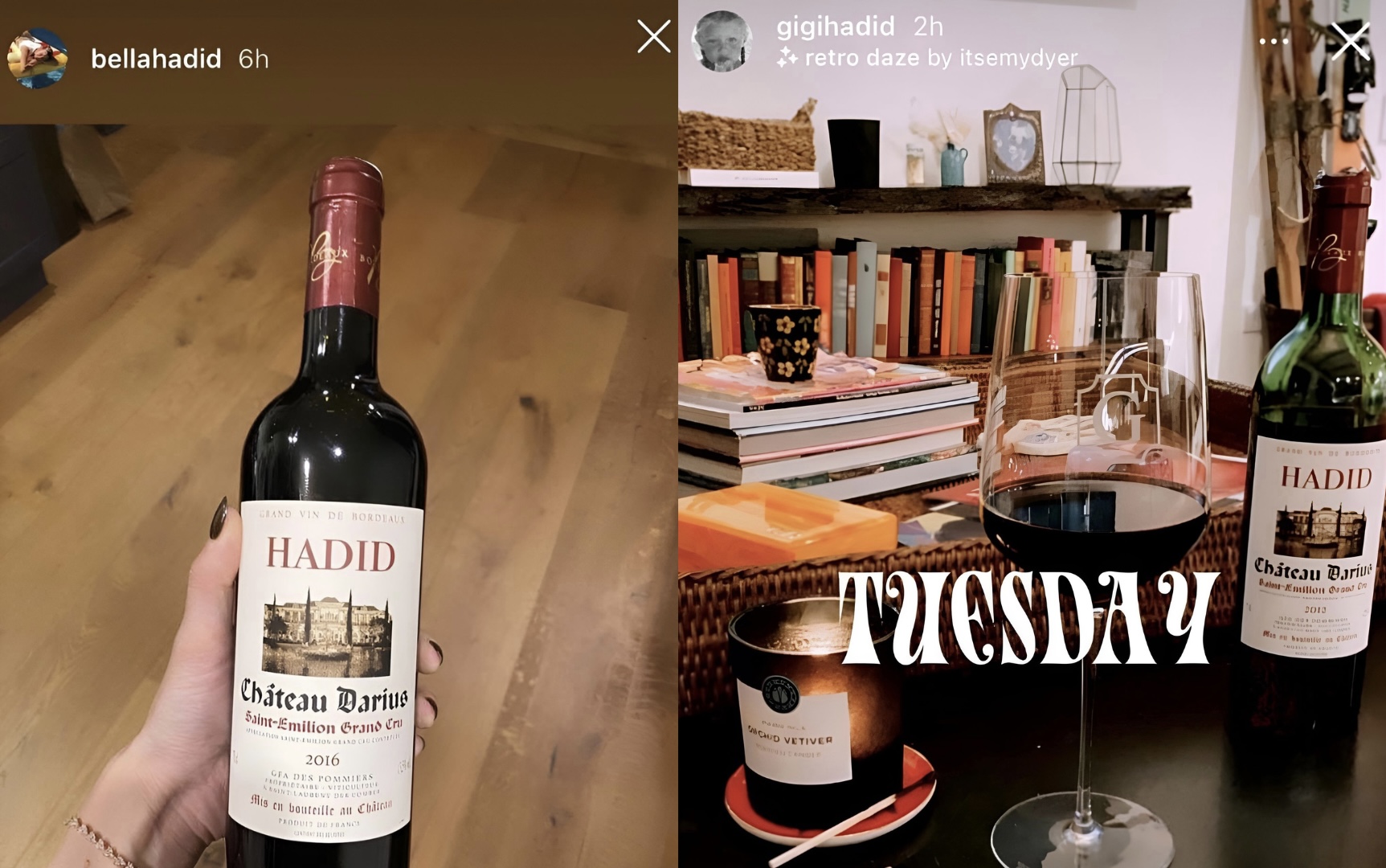 HADID Wine x Château Darius - Gigi et Bella Hadid